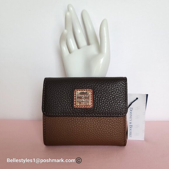 DOONEY & BOURKE Colorblock Small Flap Pebbled Leather Credit Card Bifold Wallet - Picture 2 of 16